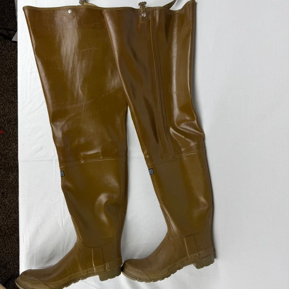 Vintage Converse Rubber Hip Waders Brown High Thigh Fishing Hunting Boots Mens 9